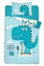 DETEXPOL Bambusova posteljina za dječji krevetić Dino blue Pamuk, Bambus, 100/135, 40/60 cm Posteljina za dječji krevetić