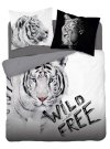 Posteljina foto print - DETEXPOL Francuska posteljina Bijeli Tigar Wild Free Pamuk, 220/200, 2x70/80 cm DETEXPOL Francuska posteljina Bijeli Tigar Wild Free Pamuk, 220/200, 2x70/80 cm
