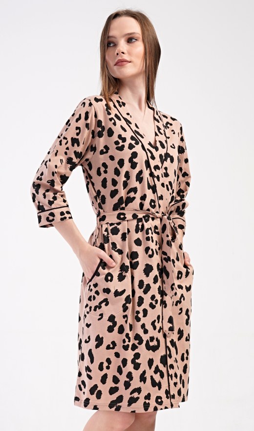 Žene - Ženski ogrtači - Ženski kratki ogrtači - Ženski kratki ogrtač Leopard Ženski kratki ogrtač Leopard - Ženski kratki ogrtači