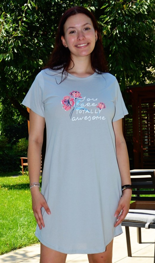 Ženska noćna košulja s kratkim rukavima Cassie - Ženske noćne košulje s kratkim rukavima