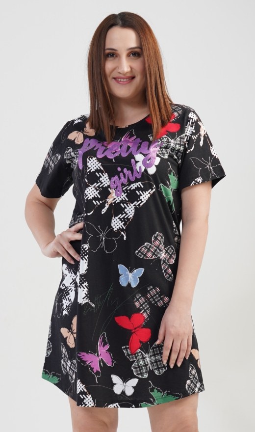 Ženska noćna košulja s kratkim rukavima Pretty girl - Ženske noćne košulje s kratkim rukavima