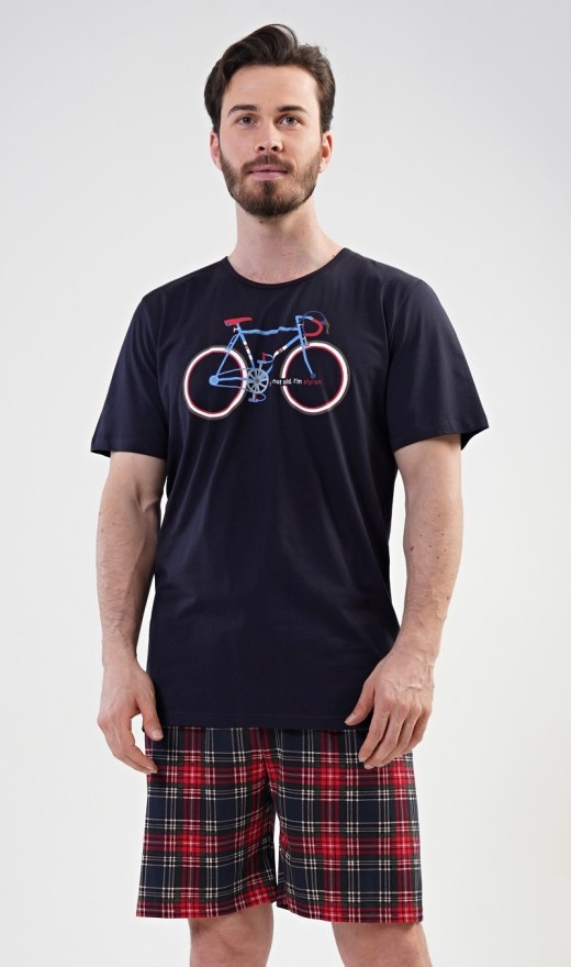 Muška pidžama kratke hlače Old bike - Muške pidžama kratke hlače
