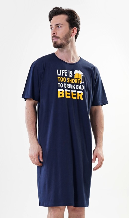 Muška noćna košulja s kratkim rukavima Life is beer - Muške noćne košulje