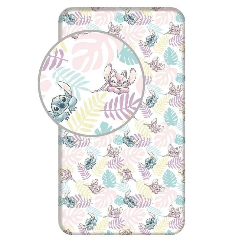 Plahte - plahte sa licencijom - JERRY FABRICS Plahta Lilo and Stitch Leaves Pamuk, 90/200 cm JERRY FABRICS Plahta Lilo and Stitch Leaves Pamuk, 90/200 cm - plahte sa licencijom