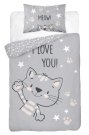 DETEXPOL Posteljina za dječji krevetić Mačka I love you Pamuk, 100/135, 40/60 cm Posteljina za dječji krevetić