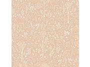 Flis tapeta za zid, roza, životinje u šumi, LD3418 | Ljepilo besplatno Grandeco