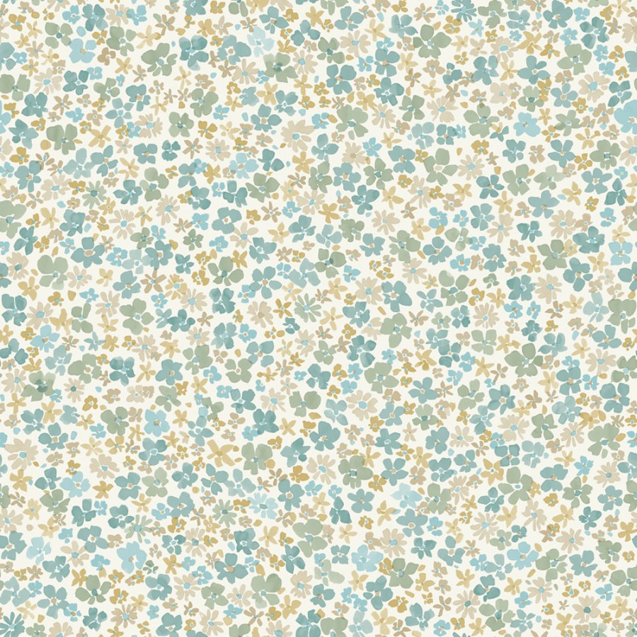 Grandeco - Flis tapeta za zid, tirkizna, cvijeće, LD3009 | Ljepilo besplatno Flis tapeta za zid, tirkizna, cvijeće, LD3009 | Ljepilo besplatno - Grandeco