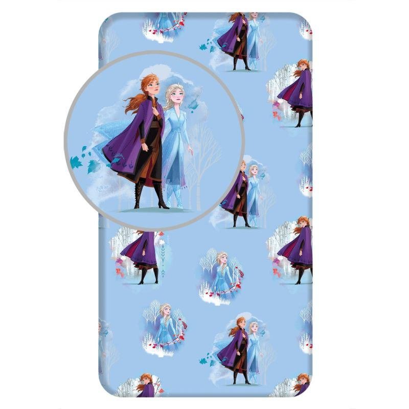 JERRY FABRICS Plahta Snježno Kraljevstvo 2 plavi listovi Pamuk, 90/200 cm - plahte sa licencijom