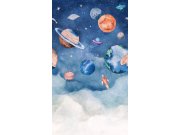 Grandeco - Dječja flis fototapeta za zid, svemir, A77201 | Ljepilo gratis Dječja flis fototapeta za zid, svemir, A77201 | Ljepilo gratis