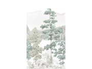 Flis fototapeta za zid, planinski krajolik, stabla, A73701 | Ljepilo gratis Grandeco