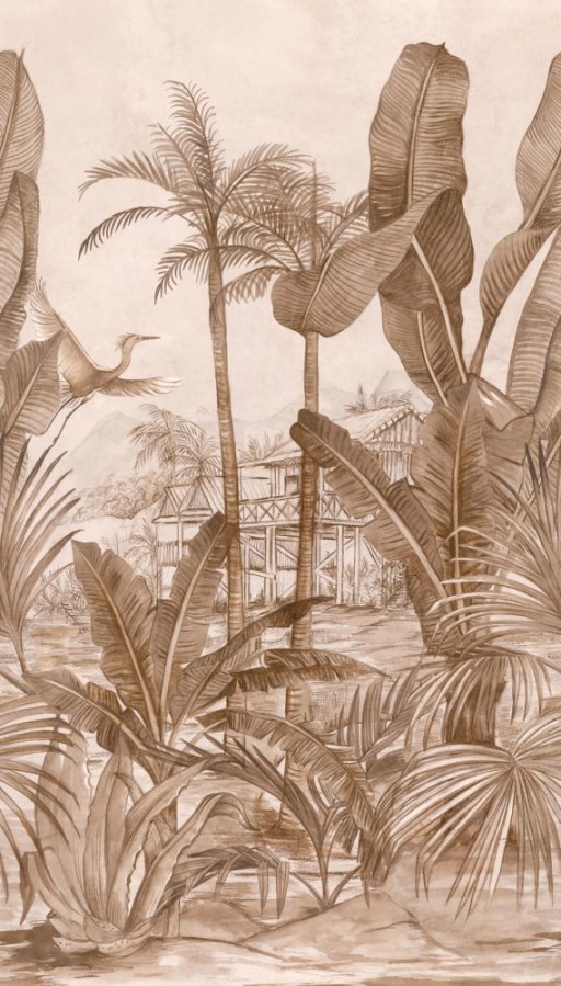 Grandeco - Flis fototapeta za zid, Safari, palme, listovi, A53501 | Ljepilo gratis Flis fototapeta za zid, Safari, palme, listovi, A53501 | Ljepilo gratis - Grandeco