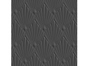 Zambaiti Parati - Luksuzna geometrijska flis tapeta za zid | sivo-crna | Art deco | Z30324 | Ljepilo besplatno Luksuzna geometrijska flis tapeta za zid | sivo-crna | Art deco | Z30324 | Ljepilo besplatno