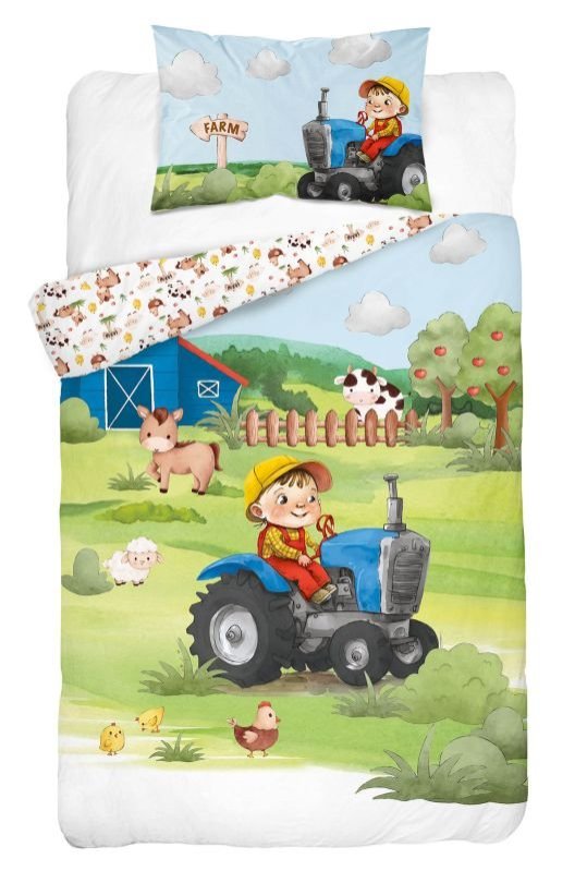 Posteljina za dječji krevetić - DETEXPOL Bambusova posteljina za dječji krevetić 3D Farma plava Pamuk, Bambus, 100/135, 40/60 cm DETEXPOL Bambusova posteljina za dječji krevetić 3D Farma plava Pamuk, Bambus, 100/135, 40/60 cm - Posteljina za dječji krevetić