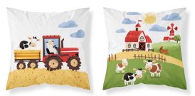 DETEXPOL Navlaka za jastučić Farma na brdu crvena Pamuk, 40/40 cm Jastučići - pokrivači za jastuke