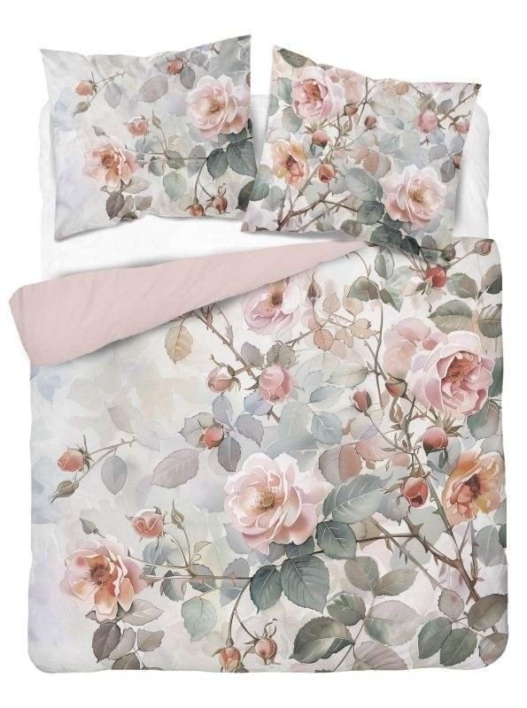 Posteljina klasičan uzorak - DETEXPOL Francuska posteljina 3D Ruža akvarel micro Poliester - mikrovlakno, 220/200, 2x70/80 cm DETEXPOL Francuska posteljina 3D Ruža akvarel micro Poliester - mikrovlakno, 220/200, 2x70/80 cm - Posteljina klasičan uzorak