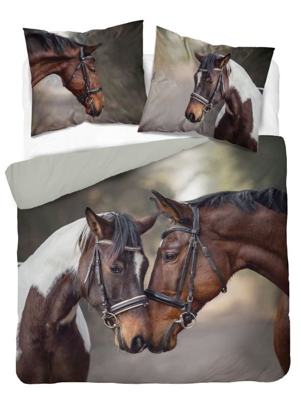 Posteljina foto print - DETEXPOL Francuska posteljina 3D Konji Love micro Poliester - mikrovlákno, 220/200, 2x70/80 cm DETEXPOL Francuska posteljina 3D Konji Love micro Poliester - mikrovlákno, 220/200, 2x70/80 cm - Posteljina foto print