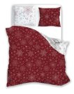 FARO Francuska božićna posteljina Scandic 066 Pahulje crvena Pamuk, 220/200, 2x70/80 cm