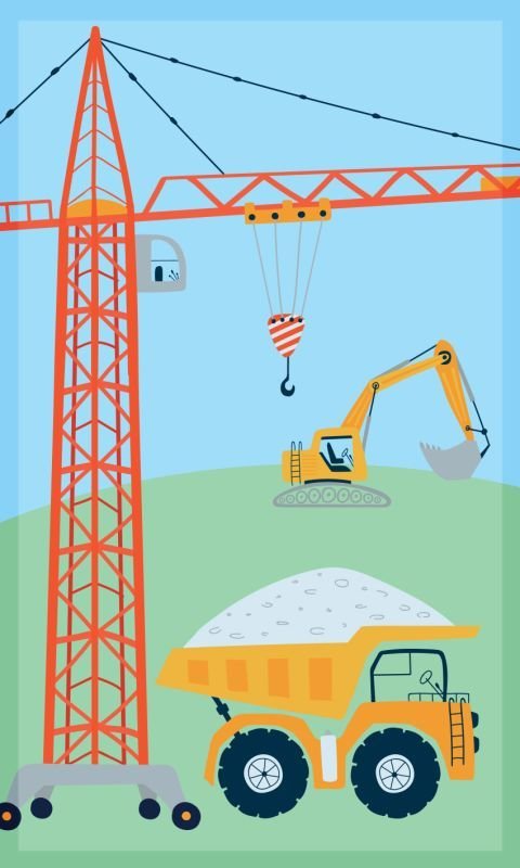 FARO Dječji ručnik Gradilište Pamuk - Frotir, 50/30 cm - Ručnik 50x30 cm