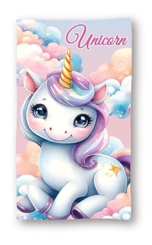 FARO Ručnik Micro Jednorog oblaci Poliester, 70/140 cm - ručnici za plažu