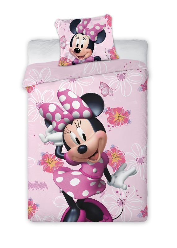 FARO Posteljina Minnie cvjetovi Pamuk, 140/200, 70/90 cm - Posteljina sa licencijom
