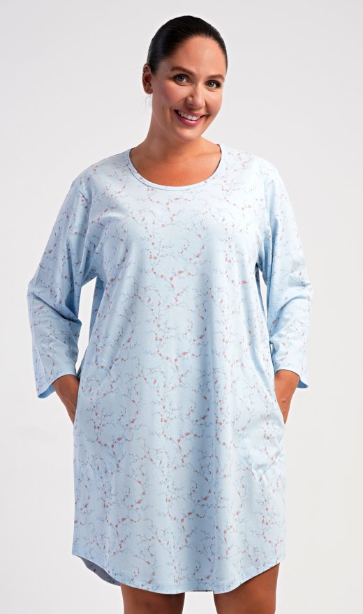 Žene - Ženske noćne spavaćice - Prevelike ženske spavaćice - Ženska kućna haljina s tročetvrt rukavima Lauren Ženska kućna haljina s tročetvrt rukavima Lauren - Prevelike ženske spavaćice