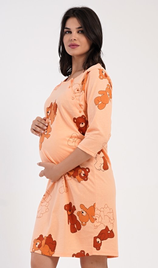 Ženska noćna košulja za trudnice Patricia - Dojilica noćna košulja s kratkim rukavima