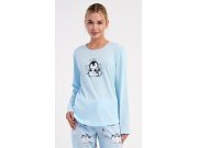 Duga ženska pidžama Pingvin Žene - Ženska pidžama - Ženske pidžame s dugim rukavima