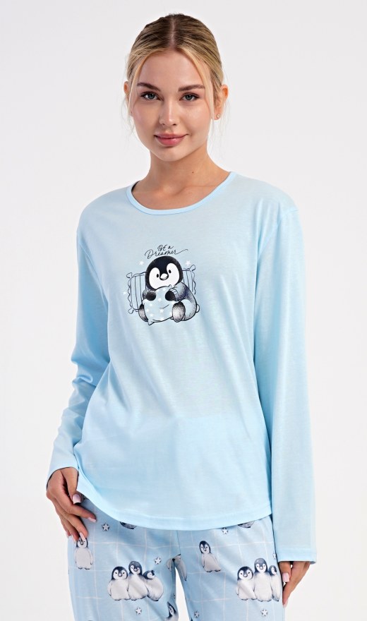 Žene - Ženska pidžama - Ženske pidžame s dugim rukavima - Duga ženska pidžama Pingvin Duga ženska pidžama Pingvin - Ženske pidžame s dugim rukavima