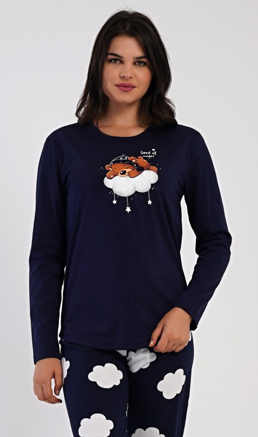 Žene - Ženska pidžama - Ženske pidžame s dugim rukavima - Dugačka ženska pidžama Medo na oblaku Dugačka ženska pidžama Medo na oblaku - Ženske pidžame s dugim rukavima