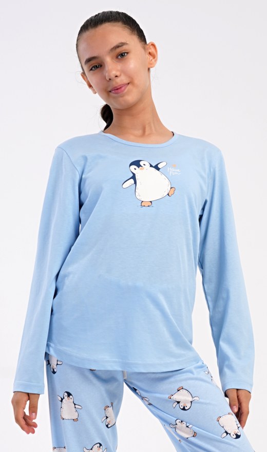 Djeca - Djevojke - Djevojačke pidžame - Djevojačke pidžame s dugim rukavima - Dječja duga pidžama Pingvin Dječja duga pidžama Pingvin - Djevojačke pidžame s dugim rukavima