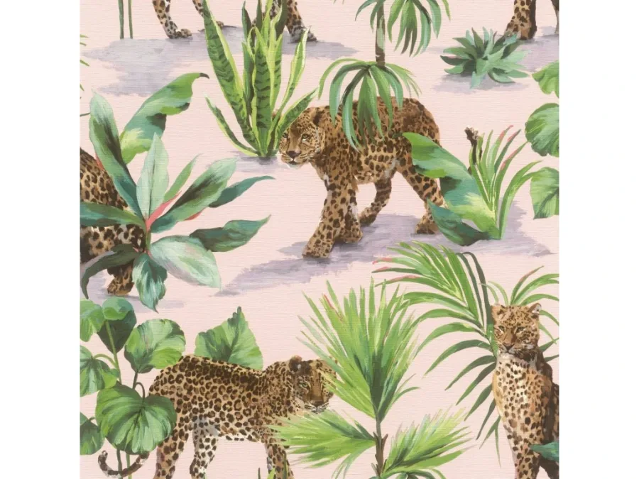 Samoljepljiva tapeta za zid tropska oaza s leopardom, 0,53 × 6,00 m - Za zid