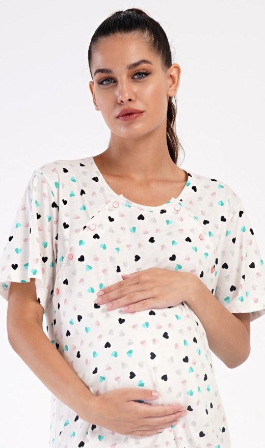 Žene - Ženske noćne spavaćice - Dojilica noćna spavaćica - Dojilica noćna košulja s kratkim rukavima - Ženska trudnička spavaćica Sára Ženska trudnička spavaćica Sára - Dojilica noćna košulja s kratkim rukavima