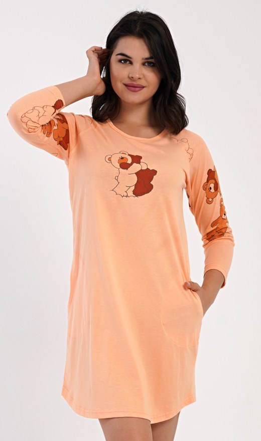 Žene - Ženske noćne spavaćice - Ženske noćne košulje s tročetvrt rukavima - Ženska kućna haljina s tročetvrt rukavima Patricia Ženska kućna haljina s tročetvrt rukavima Patricia - Ženske noćne košulje s tročetvrt rukavima