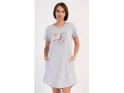 Žene Ženske noćne spavaćice Prevelike ženske spavaćice - Ženska kućna haljina s kratkim rukavima Amelia Ženska kućna haljina s kratkim rukavima Amelia
