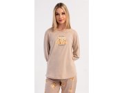 Ženska duga pidžama Monika Žene - Ženska pidžama - Ženske pidžame s dugim rukavima