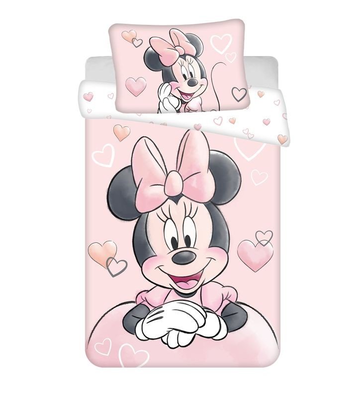 JERRY FABRICS Posteljina za dječji krevetić Minnie Powder pink baby Pamuk, 100/135, 40/60 cm