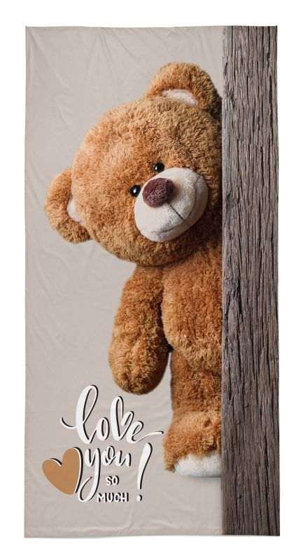 DETEXPOL Ručnik Medvjedić Love You Pamuk - Frotir, 70/140 cm - ručnici za plažu