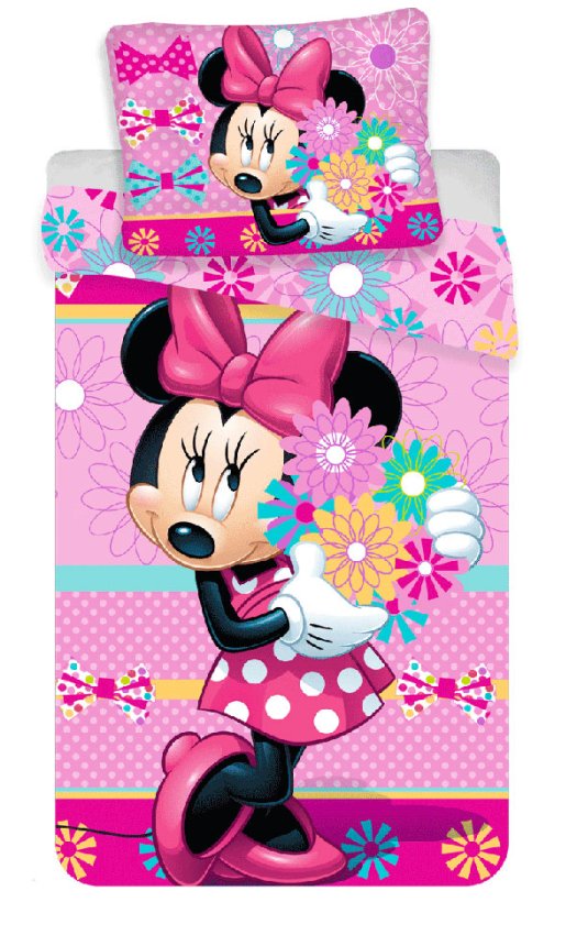Posteljina sa licencijom - Posteljina Minnie Bows and flowers 140/200 Posteljina Minnie Bows and flowers 140/200 - Posteljina sa licencijom