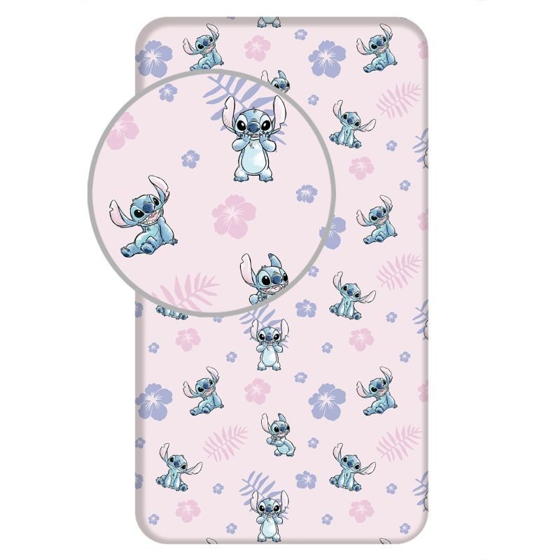 JERRY FABRICS Plahta Lilo and Stitch Pink Pamuk, 90/200 cm - plahte sa licencijom