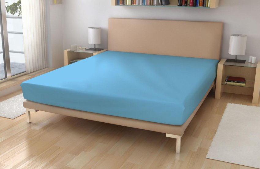 Jersey plahta EXKLUSIVE nebesko plava 90/200 - Jersey 90x200