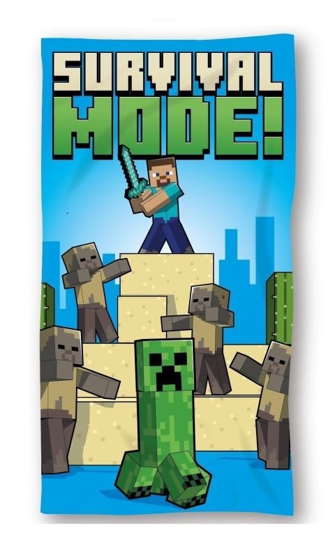Novosti - ručnici za plažu - FARO Ručnik Minecraft Survival Mode Pamuk - Frotir, 70/140 cm FARO Ručnik Minecraft Survival Mode Pamuk - Frotir, 70/140 cm - ručnici za plažu