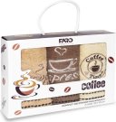 FARO Poklon set 3 kom frotirnih ručnika s vezom Coffe Pamuk - Frotir, 30/50 cm Novosti - Ručnik 50x30 cm