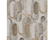 Na zalihama - Grafička flis tapeta za zid sivo-zlatni ovali 121137 | Ljepilo gratis Grafička flis tapeta za zid sivo-zlatni ovali 121137 | Ljepilo gratis