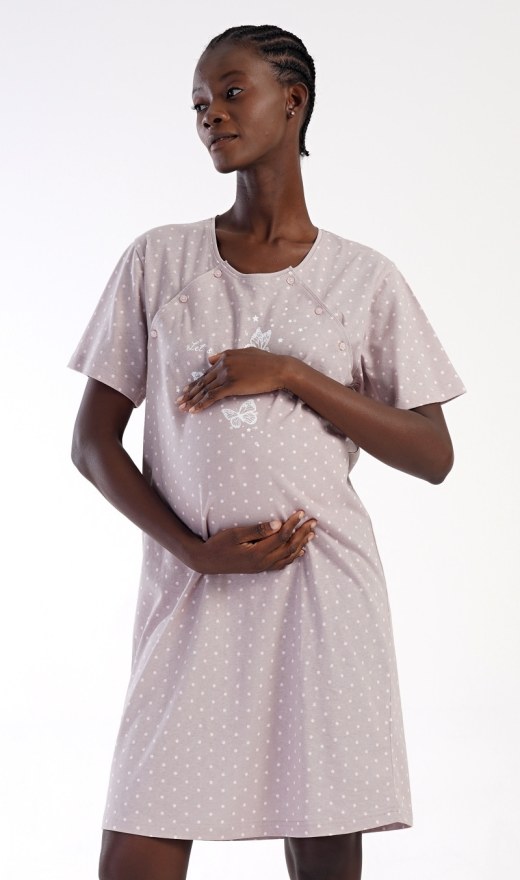 Žene - Ženske noćne spavaćice - Dojilica noćna spavaćica - Dojilica noćna košulja s kratkim rukavima - Ženska trudnička spavaćica Sabina Ženska trudnička spavaćica Sabina - Dojilica noćna košulja s kratkim rukavima