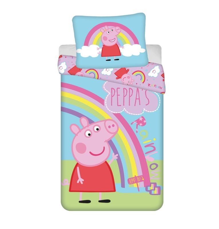 JERRY FABRICS Posteljina Peppa Pig PEP016 Pamuk, 140/200, 70/90 cm - Posteljina sa licencijom