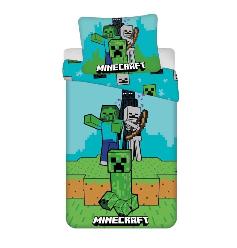 JERRY FABRICS Posteljina Minecraft Mobs here Pamuk, 140/200, 70/90 cm - Posteljina sa licencijom