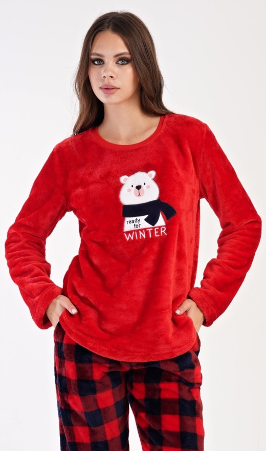 Žene - Ženska pidžama - Ženska pidžama velur, polar, soft - Ženska duga pidžama Medo sa šalom Ženska duga pidžama Medo sa šalom - Ženska pidžama velur, polar, soft