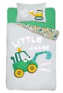 DETEXPOL Posteljina za dječji krevetić Bager zeleni Pamuk, 100/135, 40/60 cm