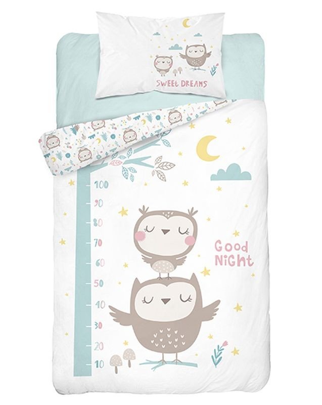 DETEXPOL Bambusova posteljina za dječji krevetić Smeđe sove Pamuk, Bambus, 100/135, 40/60 cm - Dječji posteljina bez licencije