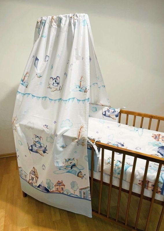 SDS Nebesa za dječji krevetić Aviončići plava Pamuk, 150/200 cm - Nebo